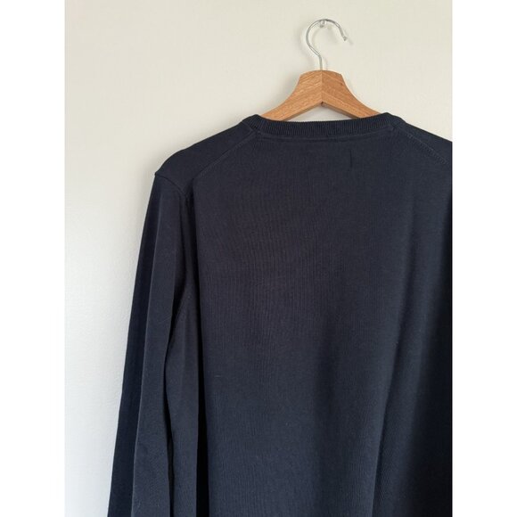 Barbour 100% Cotton Navy Crewneck Sweater Logo Preppy Casual Academia L - Picture 7 of 9